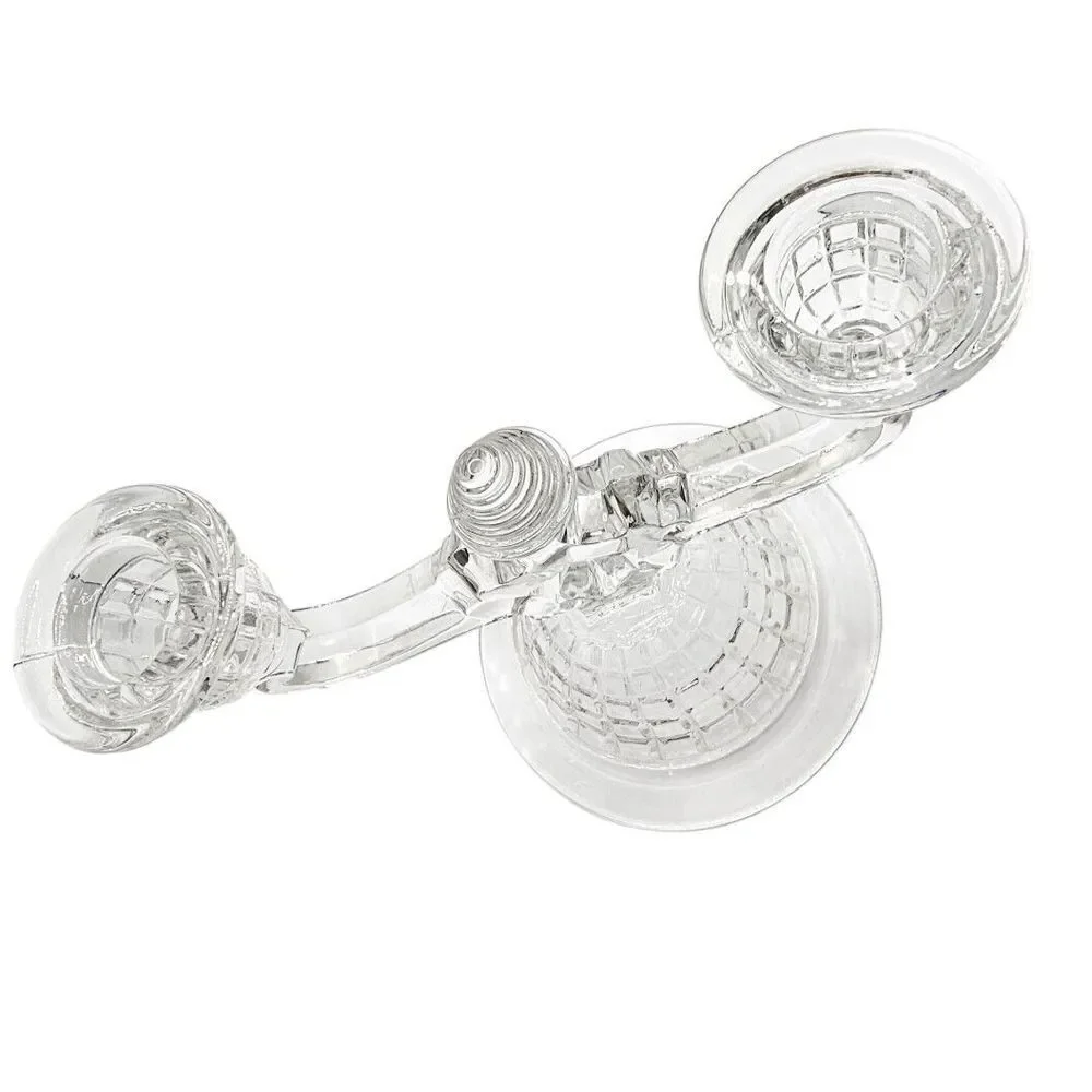 Victorian Clear by Heisey Double Taper Candlestick - Vintage MCM‎ Home Decor